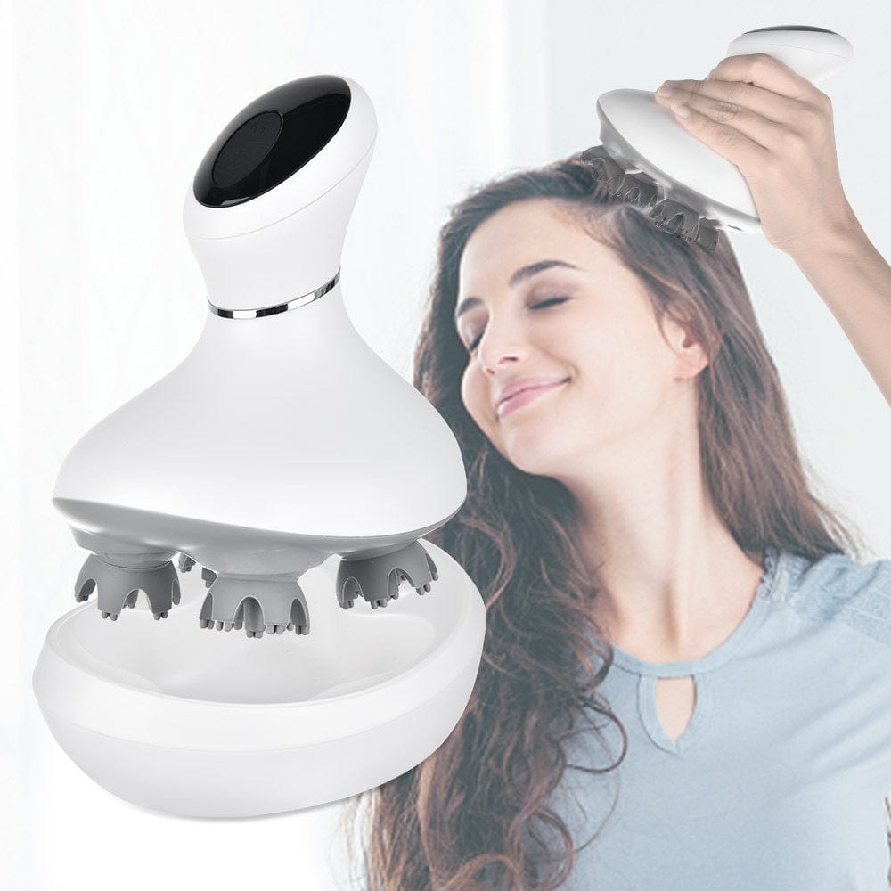 Top Gear 0 White Rechargeable Waterproof Head Massager Electric Scalp Massager