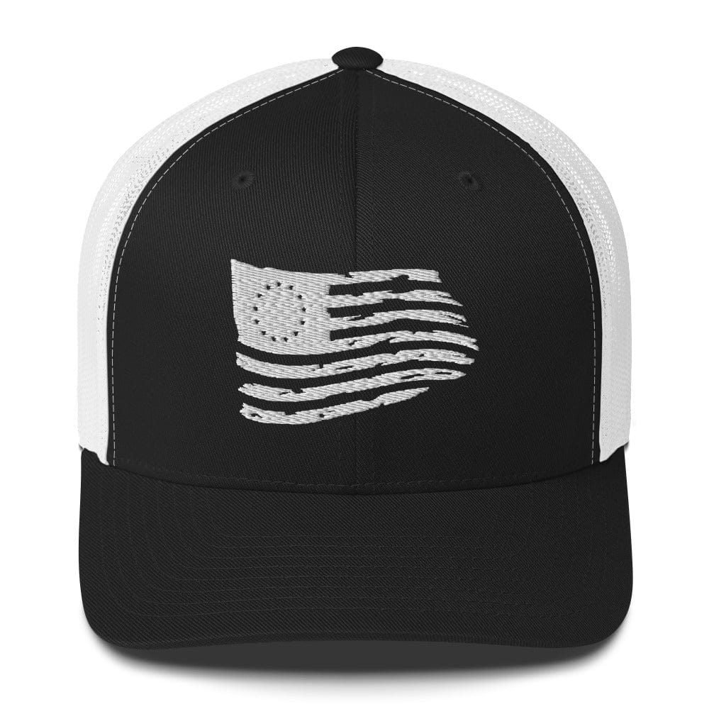 Top Gear Black/ White Betsy Ross Flag Trucker Hat