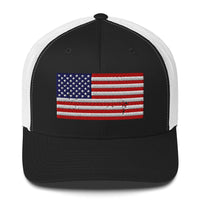 Top Gear Black/ White Classic American Flag Trucker Hat