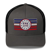Top Gear Charcoal/ Black USA 1776 Trucker Cap