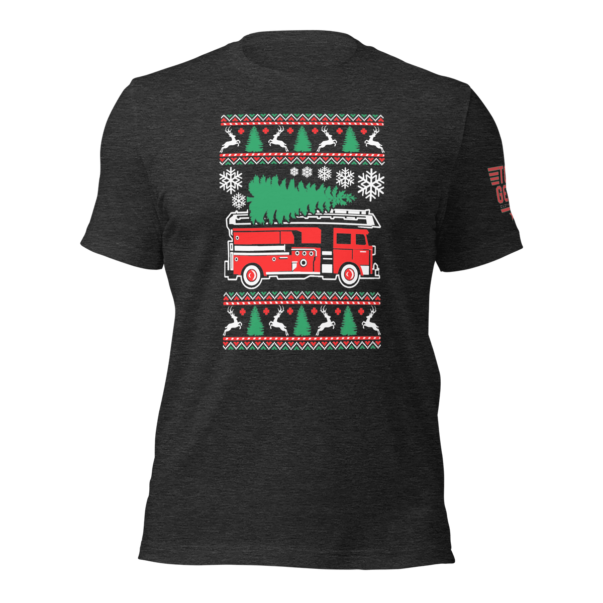 Top Gear Dark Grey Heather / XS Christmas Fire Truck T-Shirt