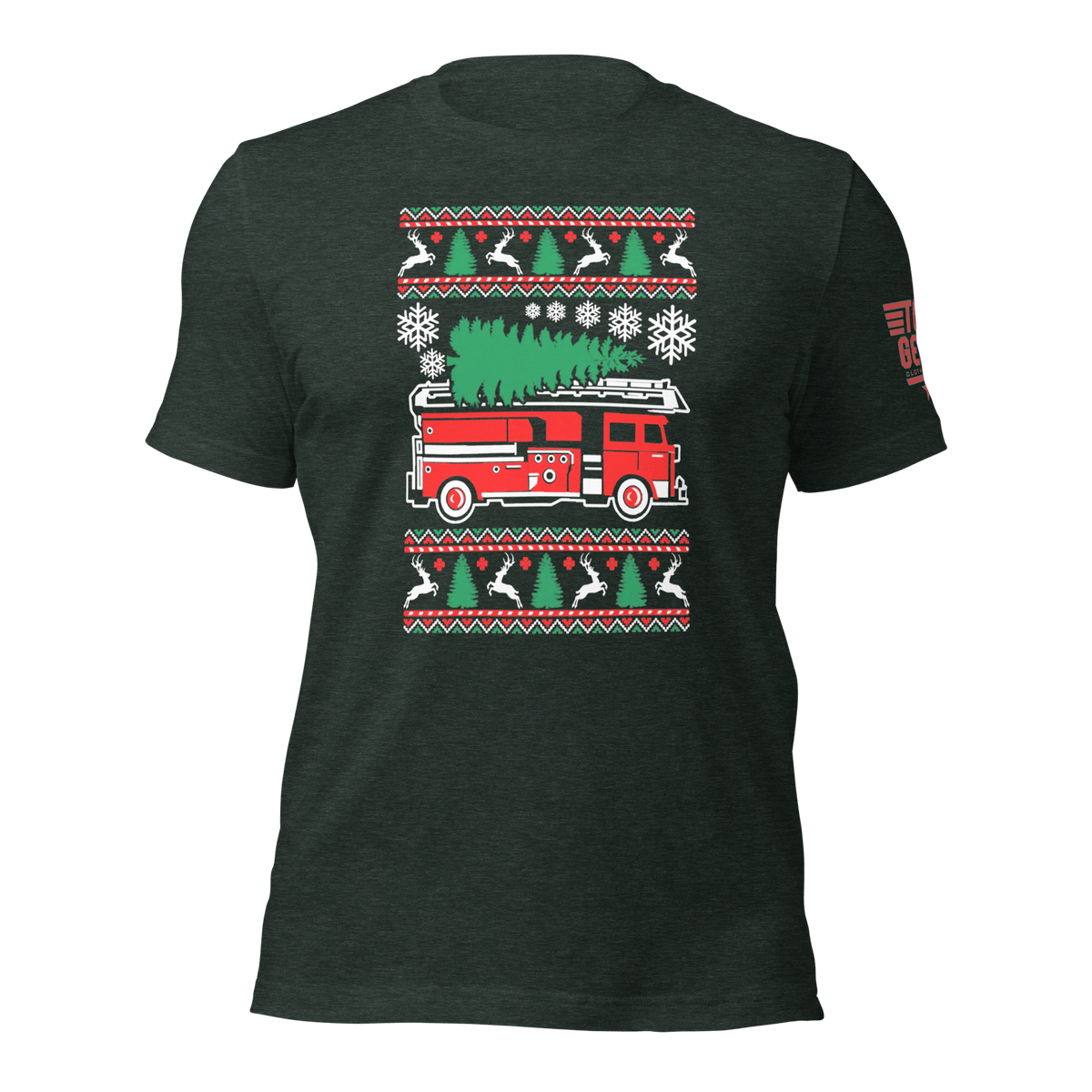 Top Gear Heather Forest / S Christmas Fire Truck T-Shirt