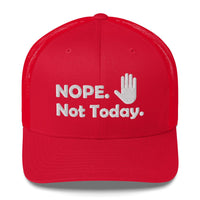 Top Gear Red Nope Not Today Trucker Hat