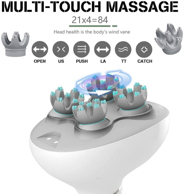 Top Gear 0 White Rechargeable Waterproof Head Massager Electric Scalp Massager