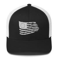 Top Gear Black/ White Betsy Ross Flag Trucker Hat