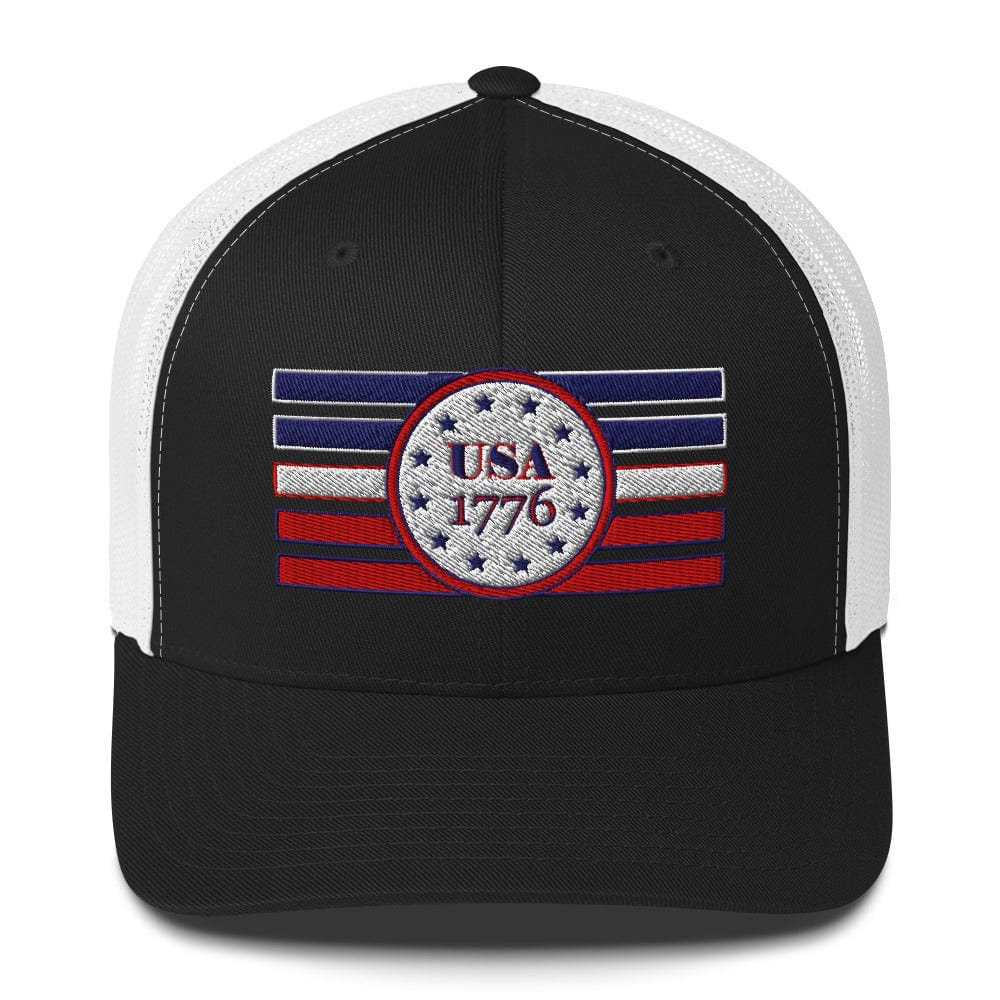 Top Gear Black/ White USA 1776 Trucker Cap