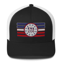 Top Gear Black/ White USA 1776 Trucker Cap