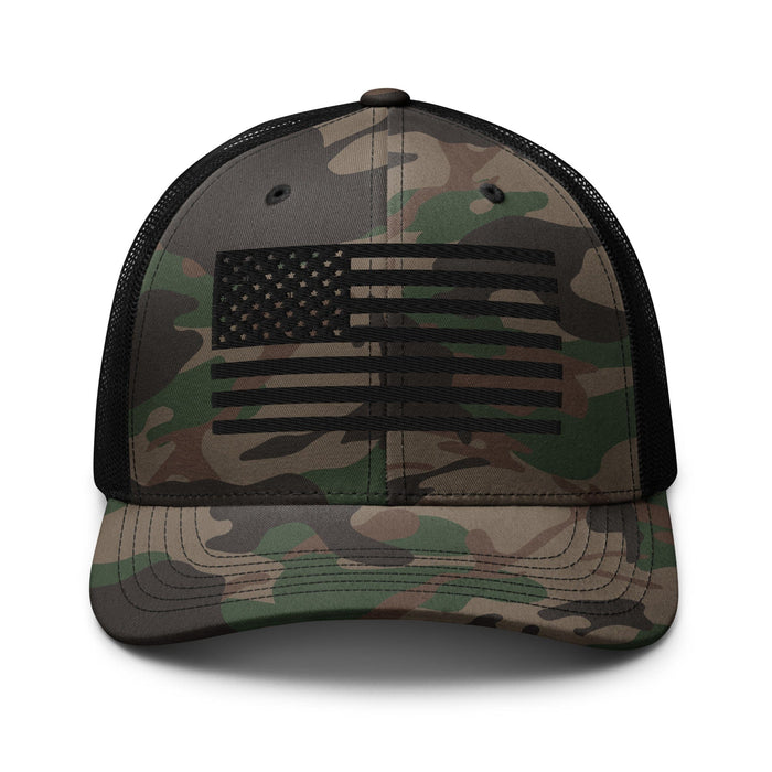 Top Gear Camo/Black USA Black Flag Camouflage Trucker Hat
