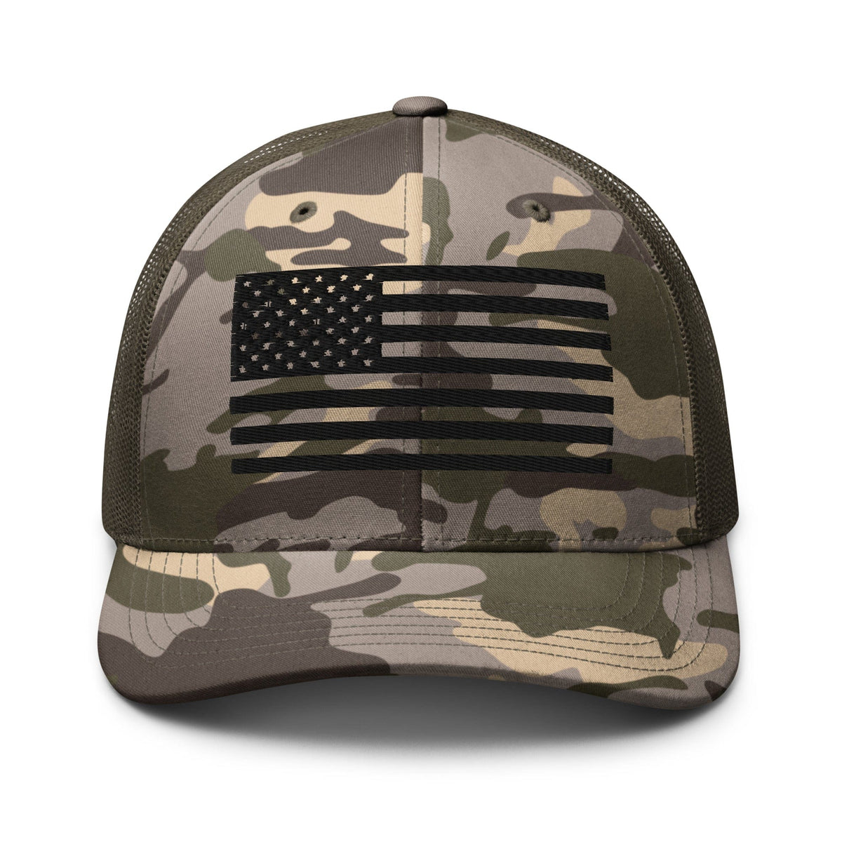 Top Gear Camo/Olive USA Black Flag Camouflage Trucker Hat