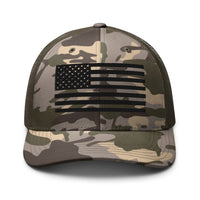 Top Gear Camo/Olive USA Black Flag Camouflage Trucker Hat