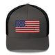 Top Gear Charcoal/ Black Classic American Flag Trucker Hat