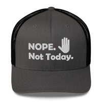 Top Gear Charcoal/ Black Nope Not Today Trucker Hat