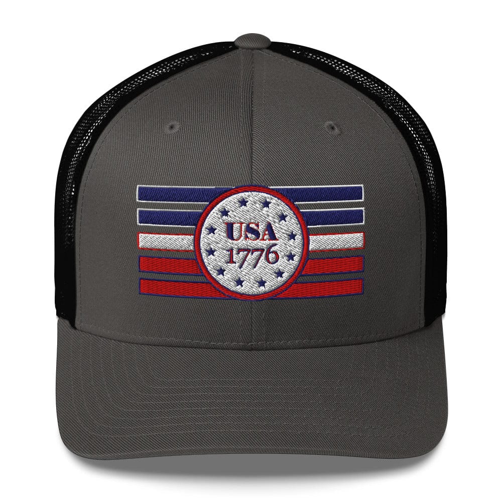 Top Gear Charcoal/ Black USA 1776 Trucker Cap