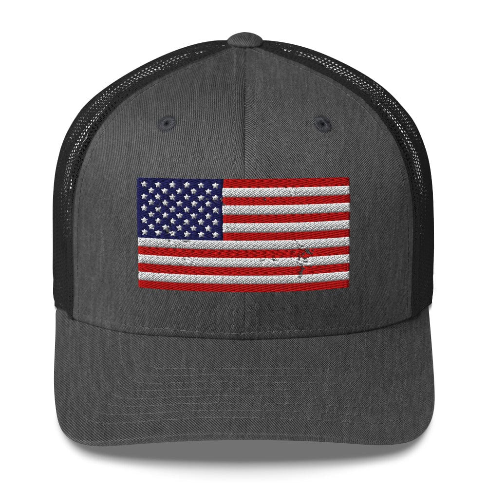 Top Gear Dark Heather Gray Classic American Flag Trucker Hat
