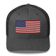 Top Gear Dark Heather Gray Classic American Flag Trucker Hat