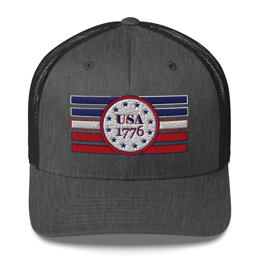 Top Gear Dark Heather Gray USA 1776 Trucker Cap