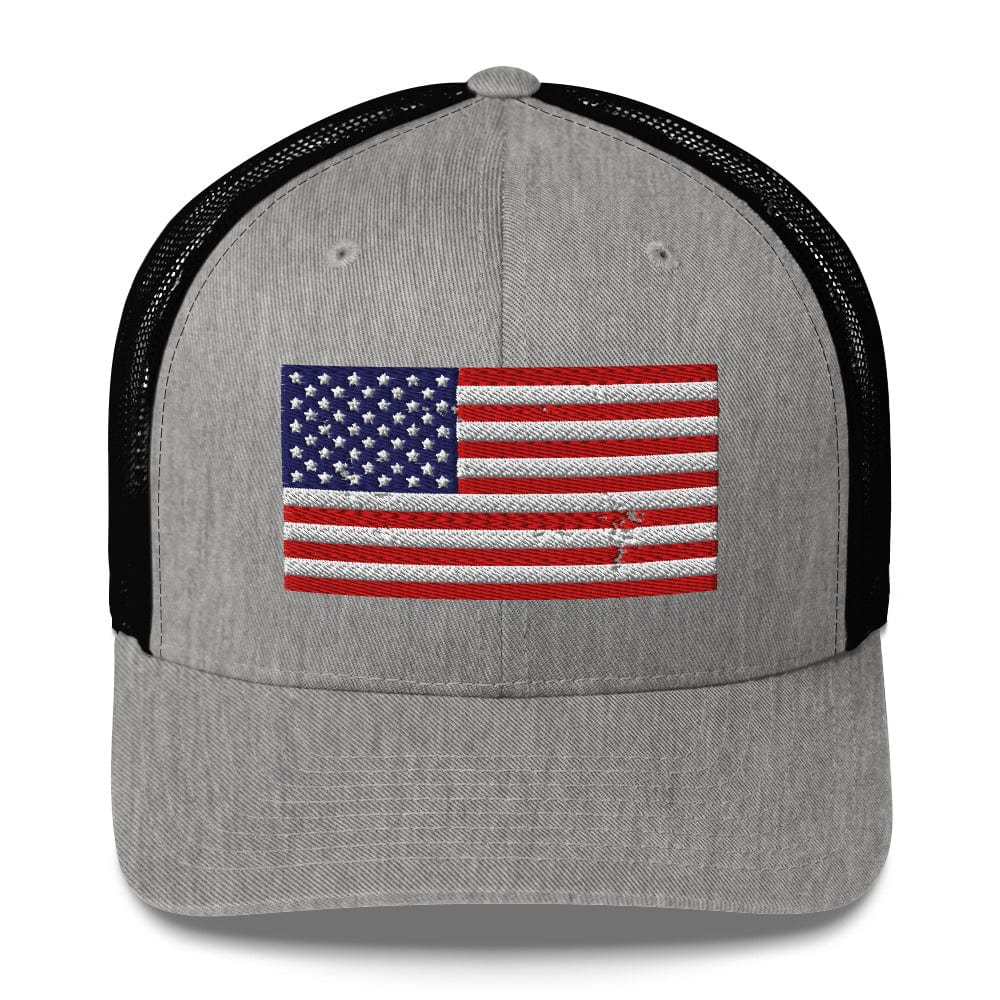 Top Gear Heather/ Black Classic American Flag Trucker Hat