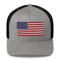 Top Gear Heather/ Black Classic American Flag Trucker Hat
