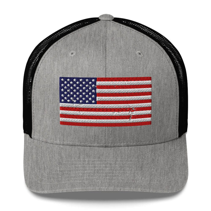 Top Gear Heather/ Black Classic American Flag Trucker Hat