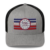 Top Gear Heather/ Black USA 1776 Trucker Cap
