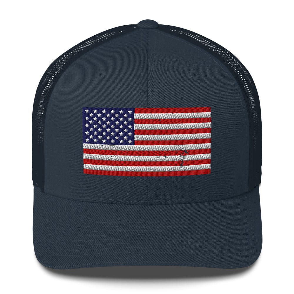 Top Gear Navy Classic American Flag Trucker Hat