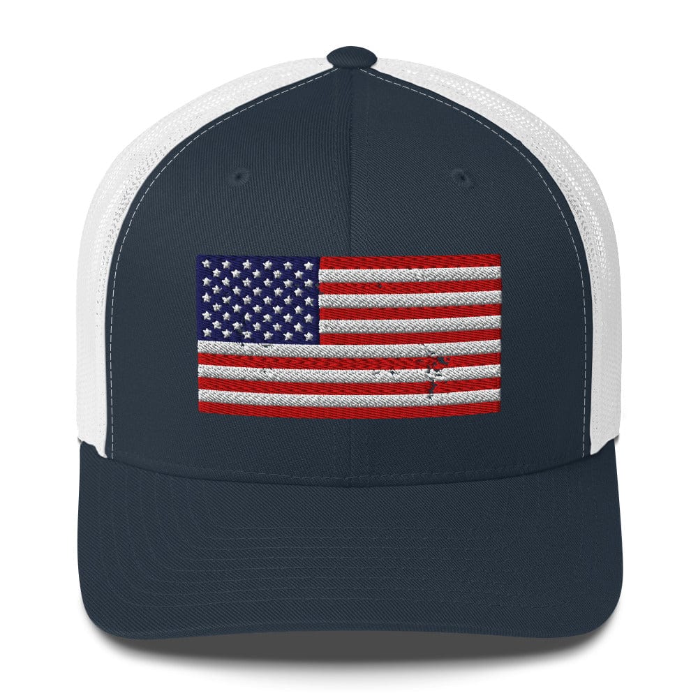 Top Gear Navy/ White Classic American Flag Trucker Hat