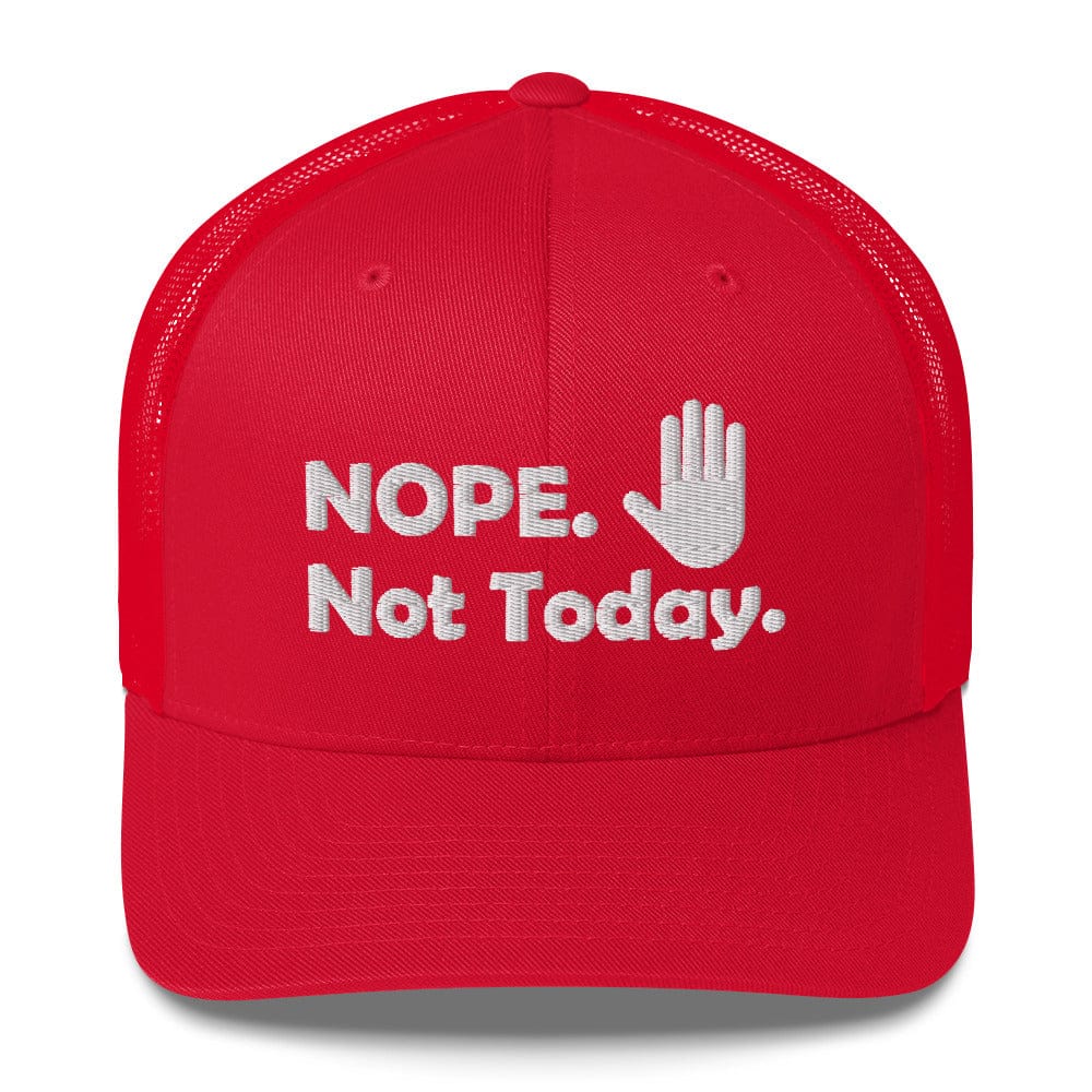 Top Gear Red Nope Not Today Trucker Hat